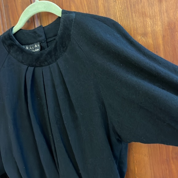 Vintage black suede and wool dress St.Gillian by Kay Unger - Picture 5 of 10